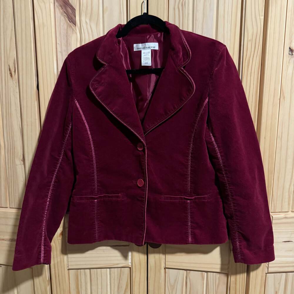 Jones New York Sport Vintage Burgundy Blazer Jacket